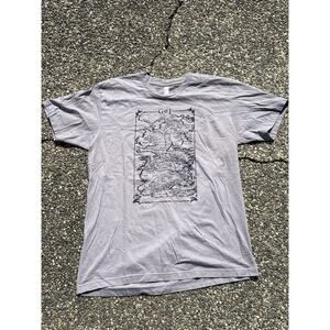 Game of thrones map of Westeros grey shirt American apparel Large made in USA